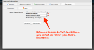 VoIP-One Skill-Based-Routing Konfiguration
