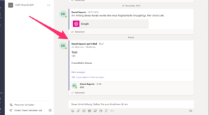 Microsoft Teams - E-Mail an Kanal