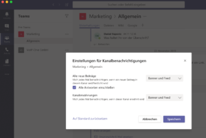 Microsoft Teams - Kanalbenachrichtigungen