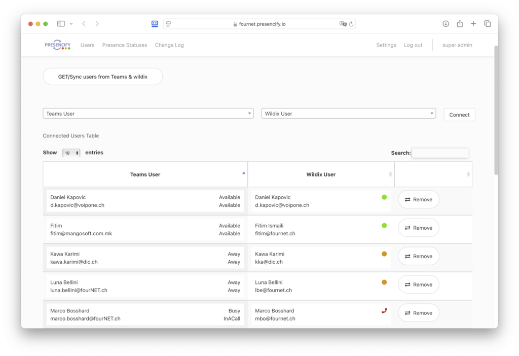 Presencify Backend Screenshot